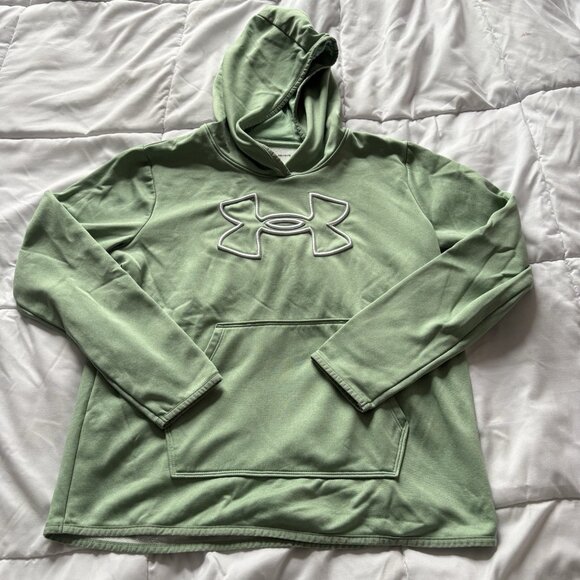 Under Armour Womens Size Medium Mint Green Long Sleeve Fleece Loose Hoodie - Picture 1 of 7